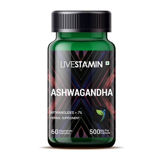 Livestamin Ashwagandha Supplement | 60 Veg. Capsules