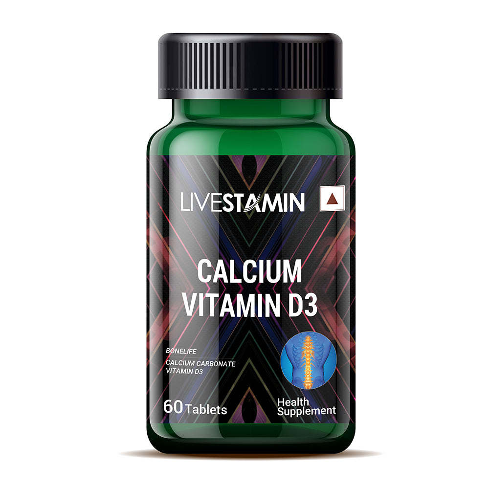 Livestamin Calcium with Vitamin D3 Supplement- 60 Tablets