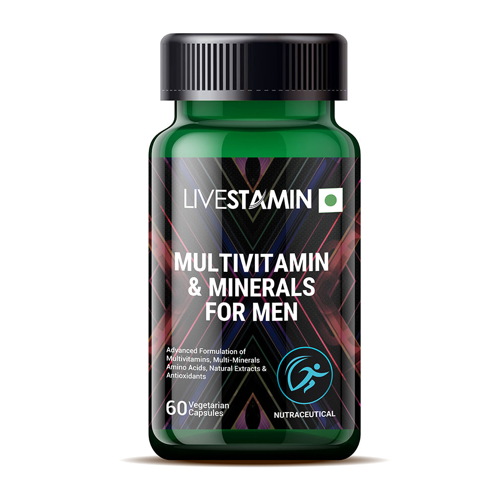 LIVESTAMIN MULTIVITAMIN & MINERALS SUPPLEMENT FOR MEN | 60 VEG. CAPSULES